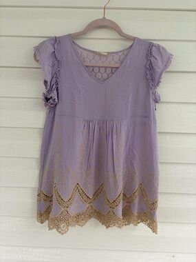 Altar'd State Lavender Top Feminine Romantic Soft Girl Blouse